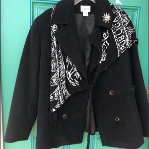 Black cashmere dress coat